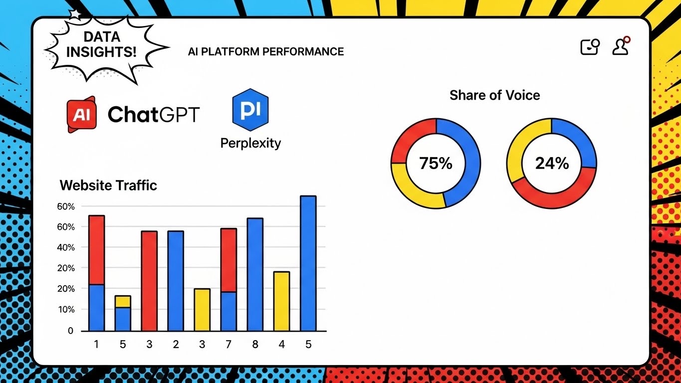 AEO platform dashboard showing AI visibility metrics and citation tracking across multiple answer engines