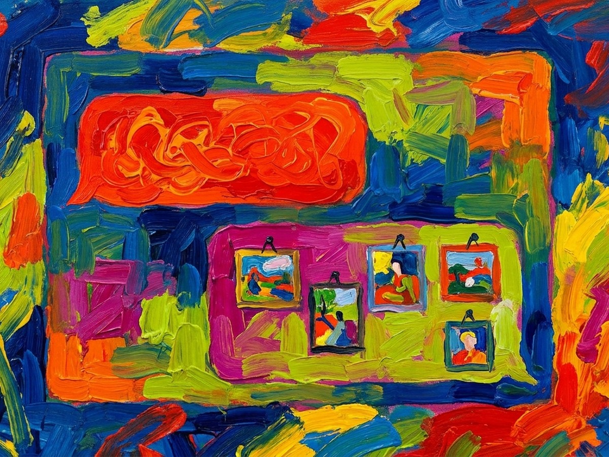 Fauvist oil painting of an AI answer engine responding with citation cards inside a chat window