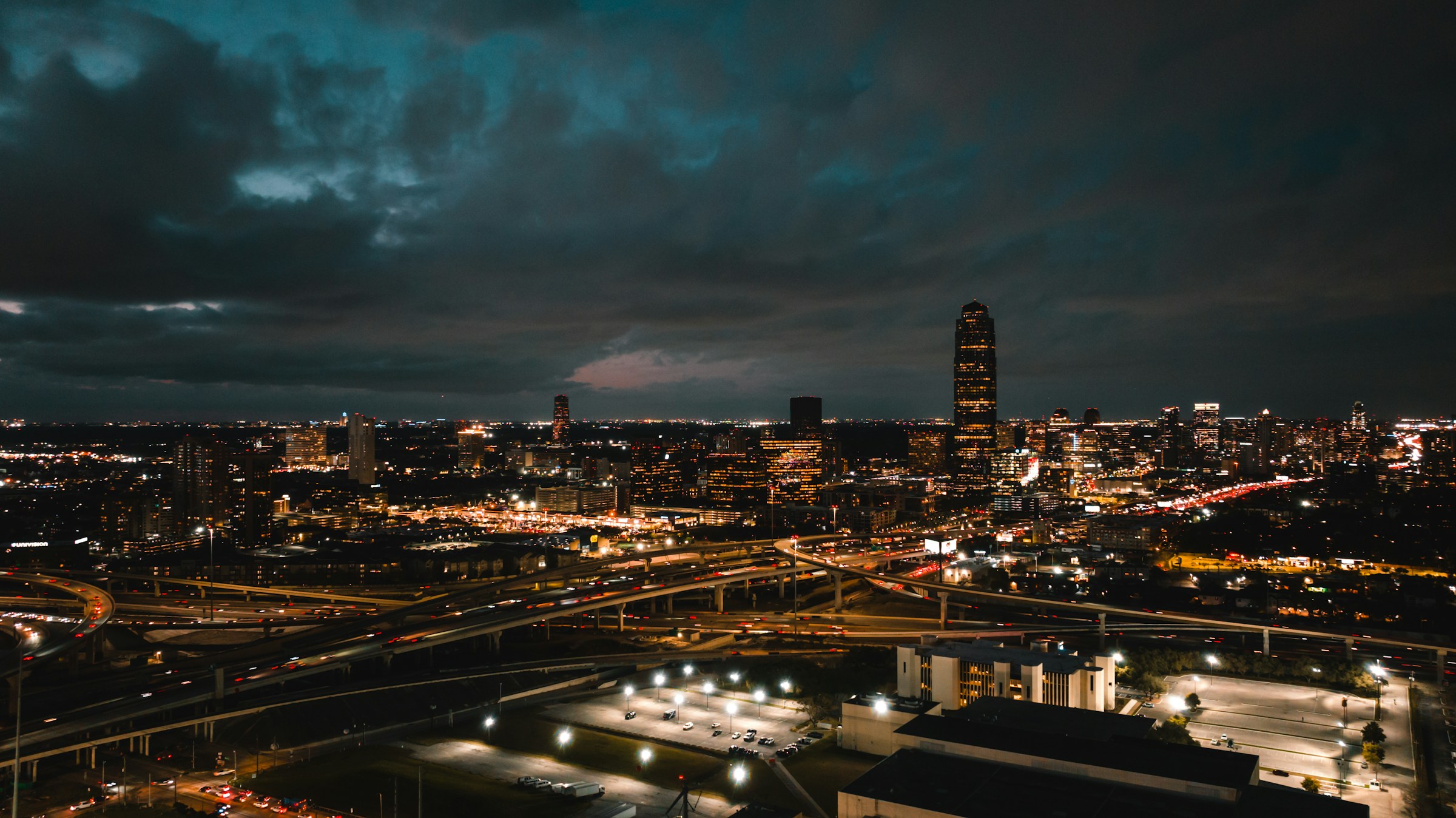 Houston downtown skyline at night, the host city of the EMC25 Energy Marketing Conference