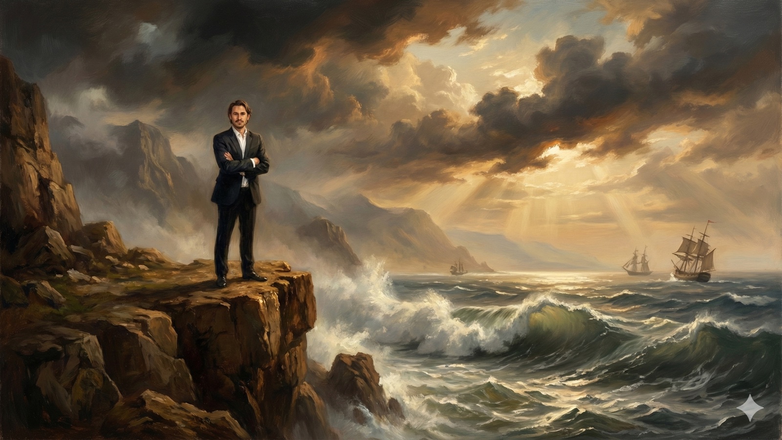 Romanticism-style illustration representing SEO traffic fluctuations