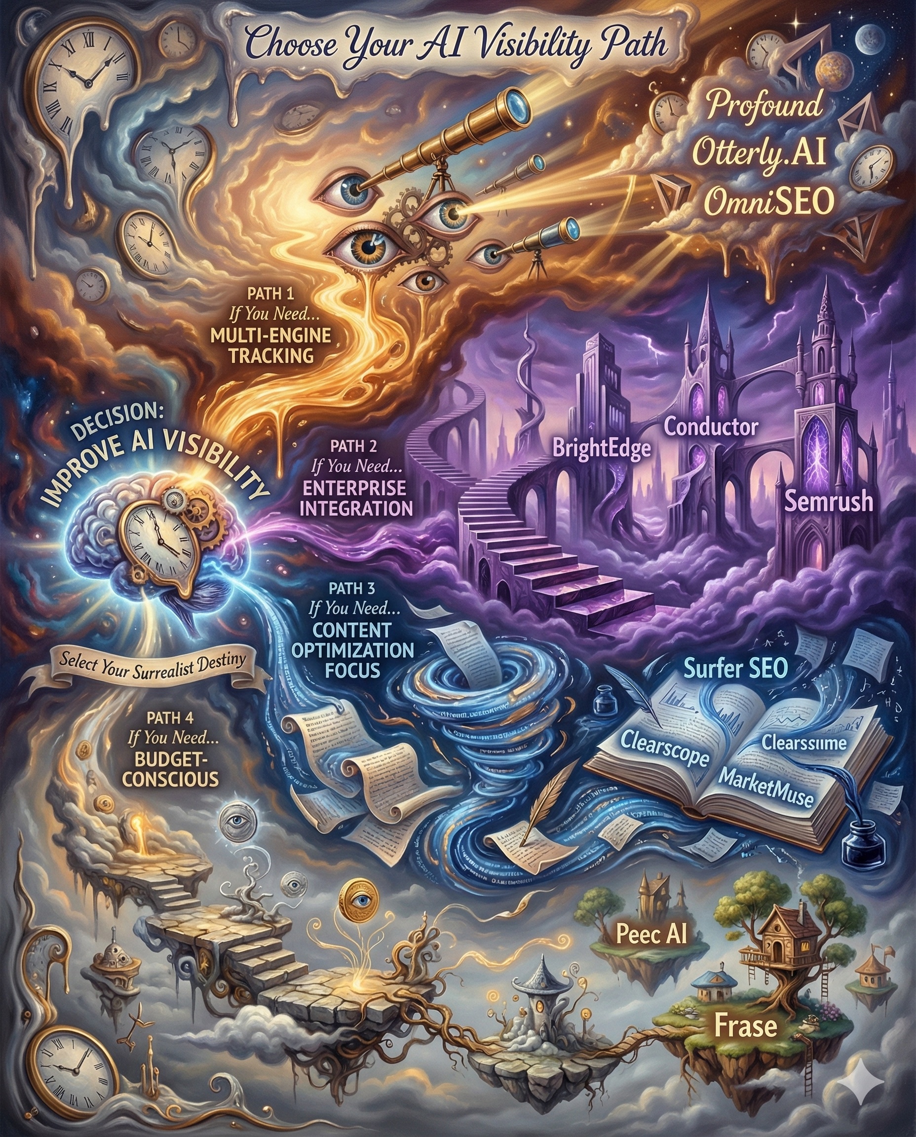 AI visibility product decision framework infographic