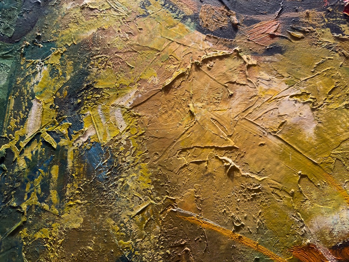 Constructivism-style oil painting showing the boundary between human creative judgment and automated marketing systems