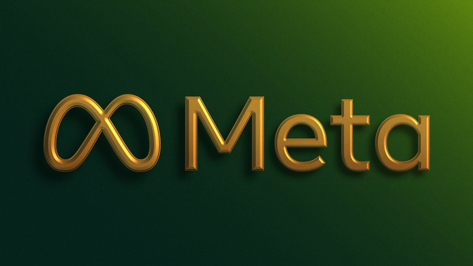 Meta brand logo in gold on a green background, representing Meta Brand Memory launch at Cannes 2026