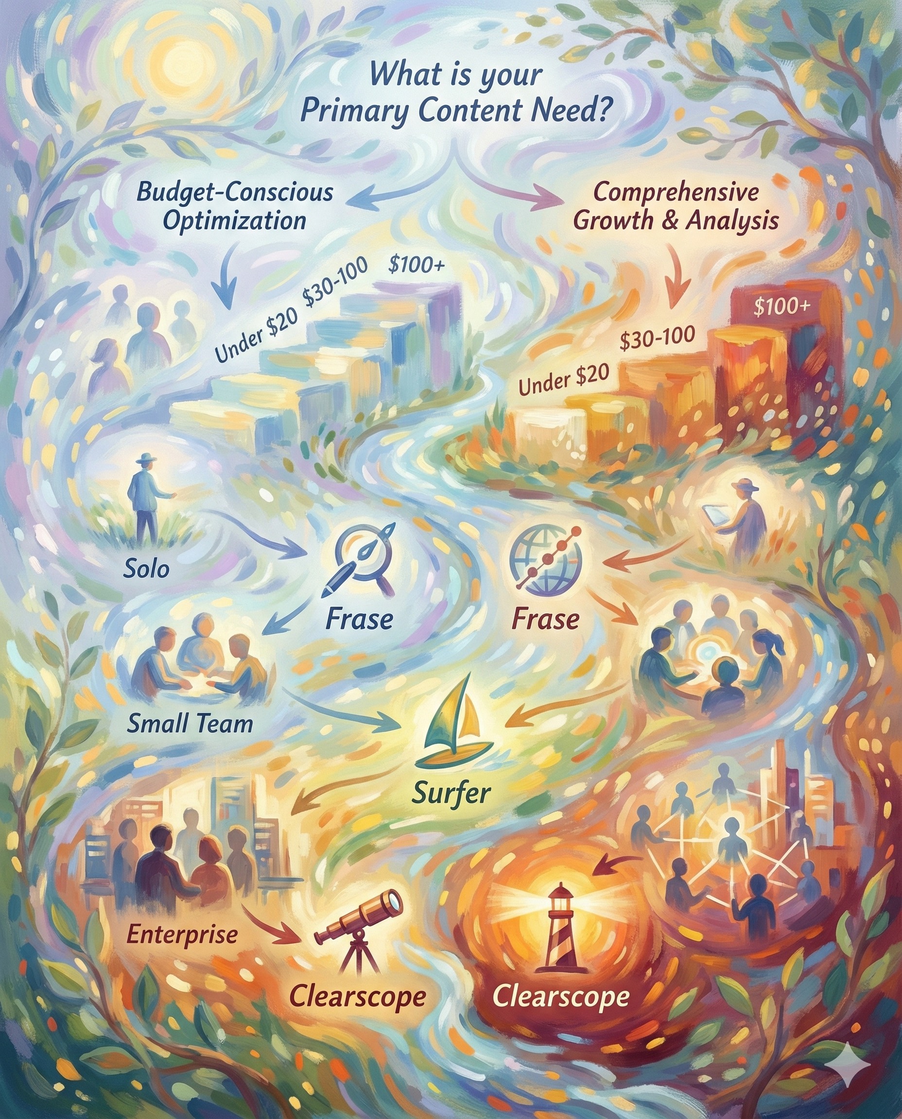 Decision framework for selecting content optimization tools