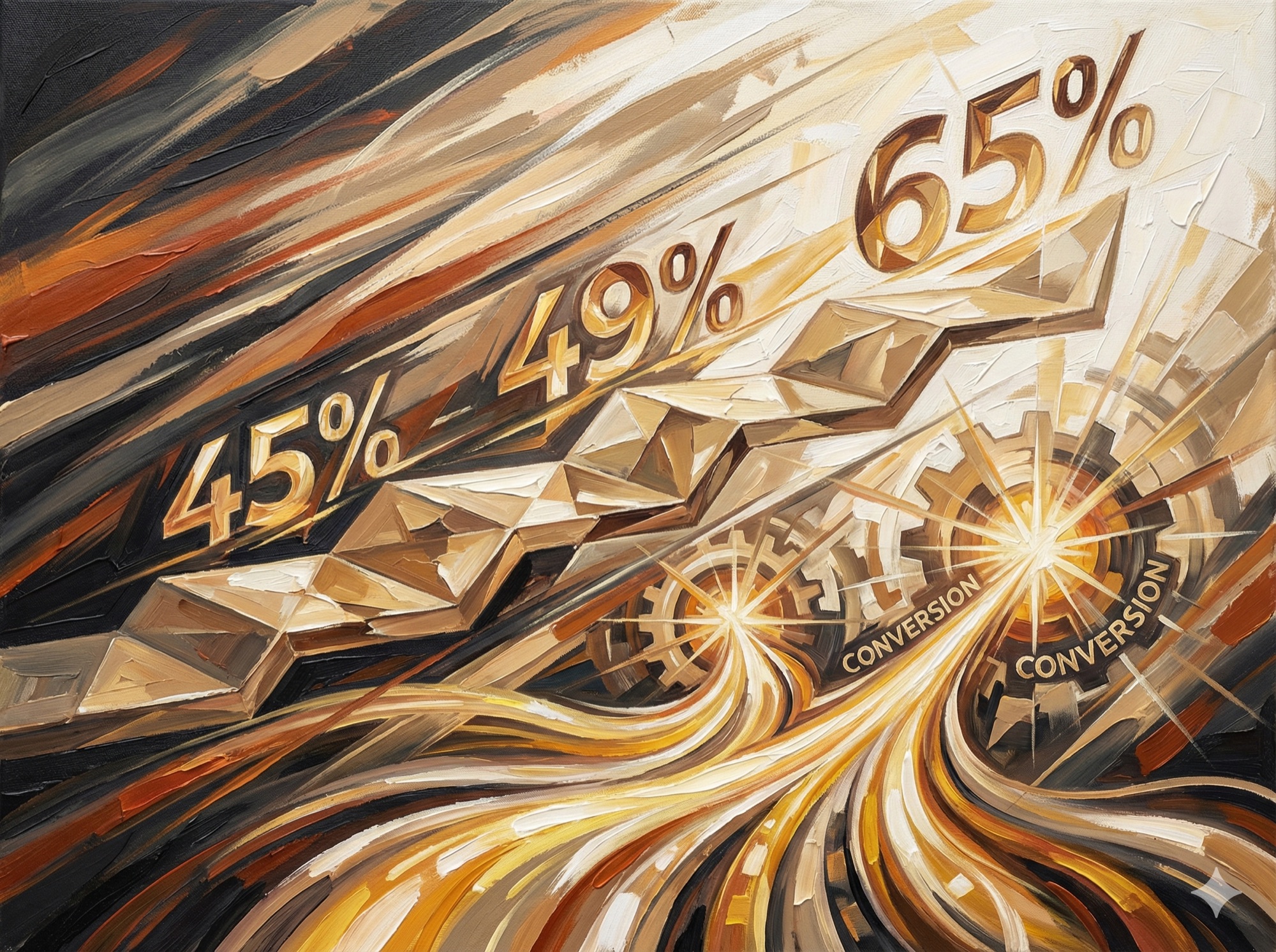 Quantifiable results of AI SEO optimization showing 45% traffic increase and 49% ranking improvement