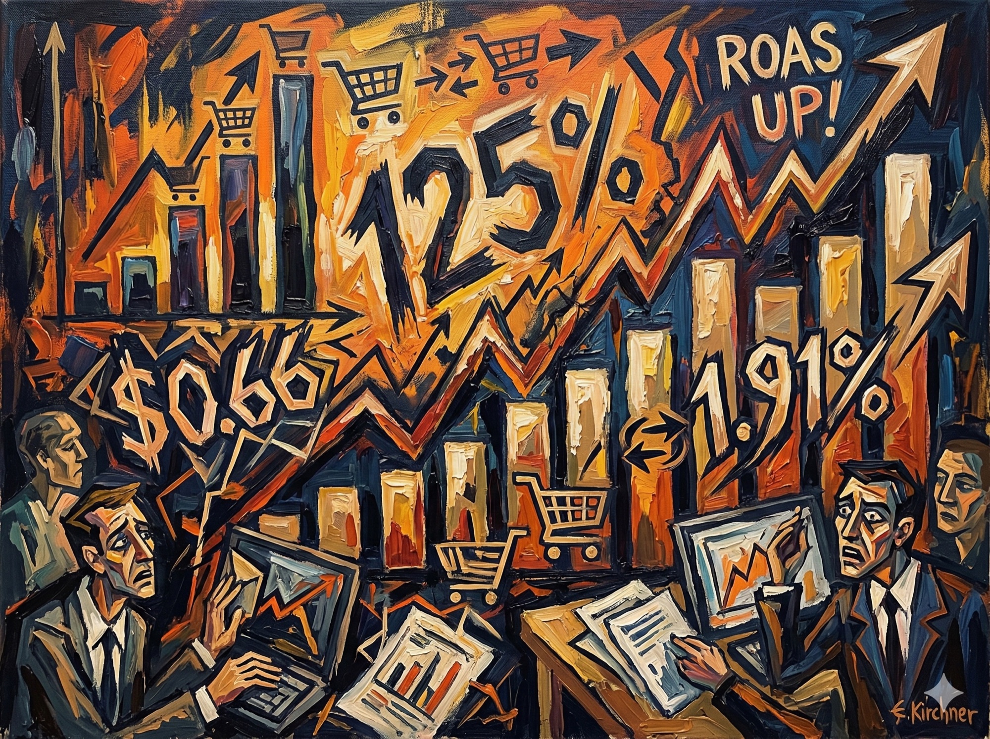 Expressionist showing ecommerce PPC performance metrics and ROAS data visualizations