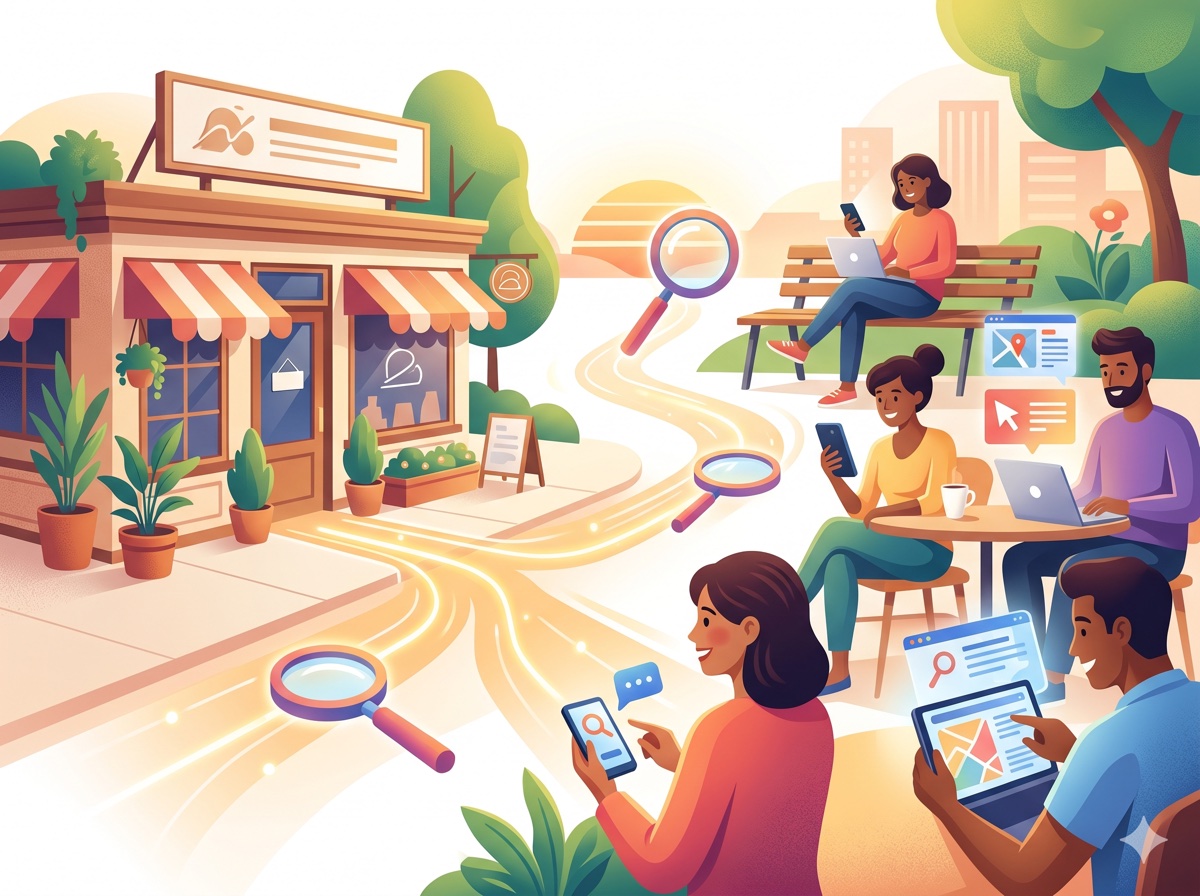 A local small-business storefront connecting to nearby online customers through Google search ads